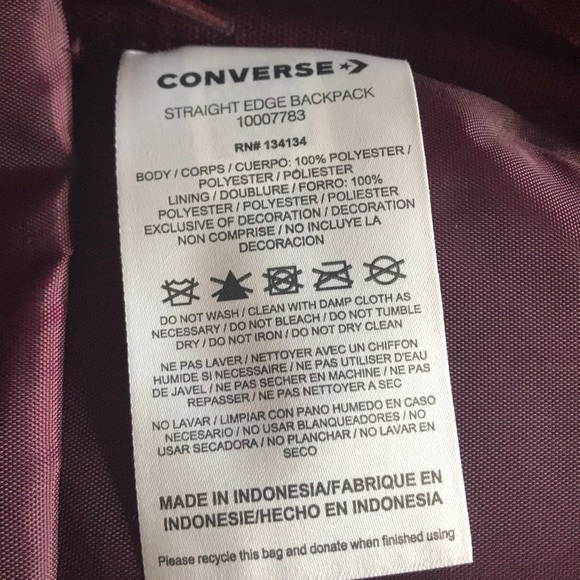 NWT Converse Straight Backpack Pink Stars✨W AUTHEN - Picture 6 of 6